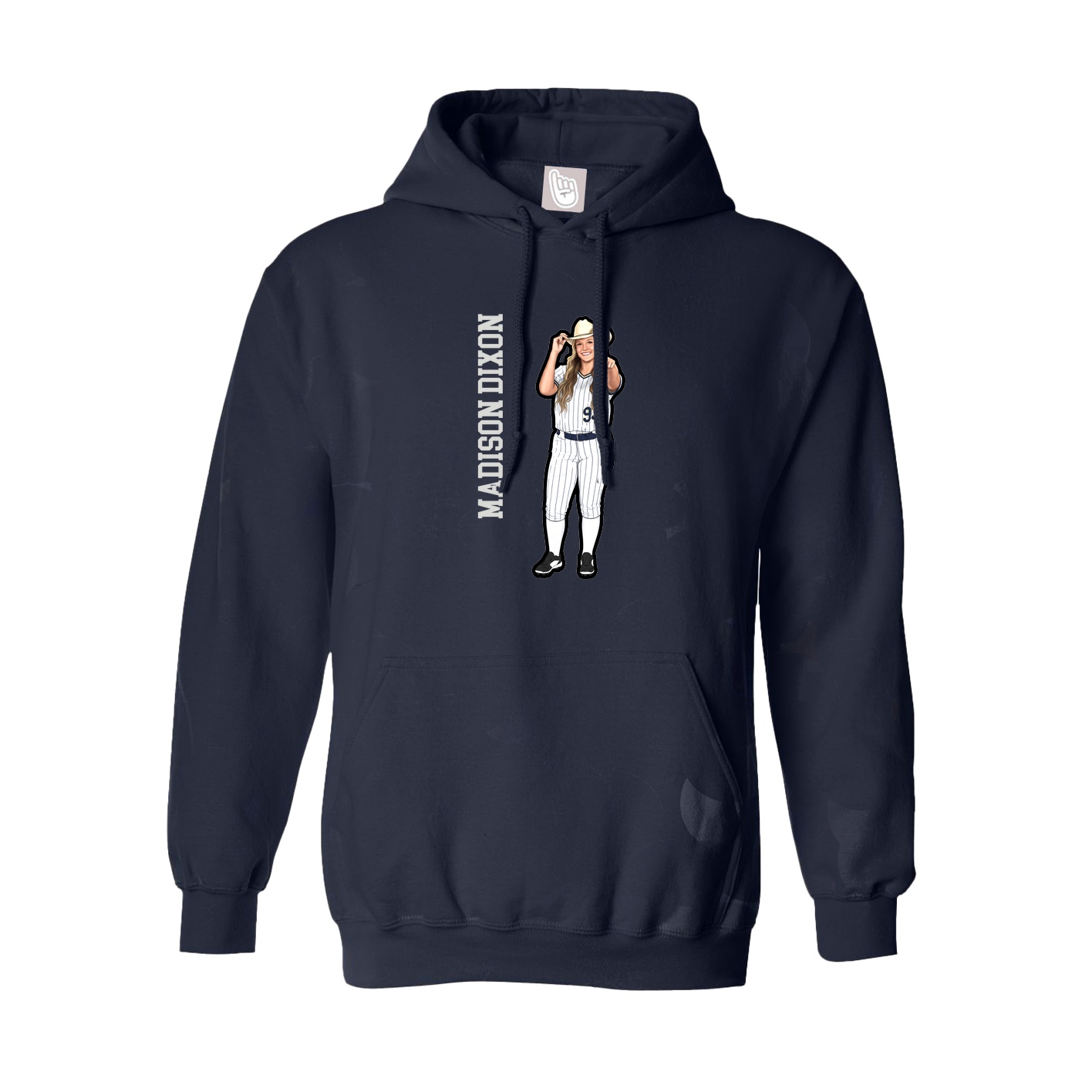 Youth Hoodie — Name Vertical in Navy