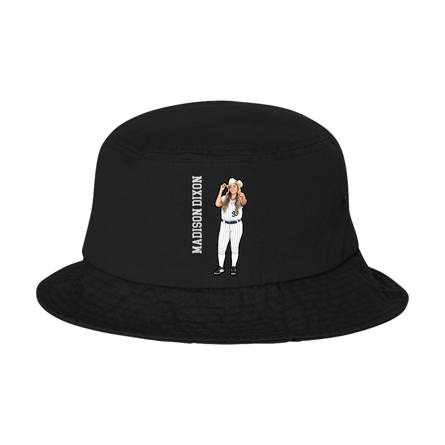 Bucket Cap — Name Vertical in Black