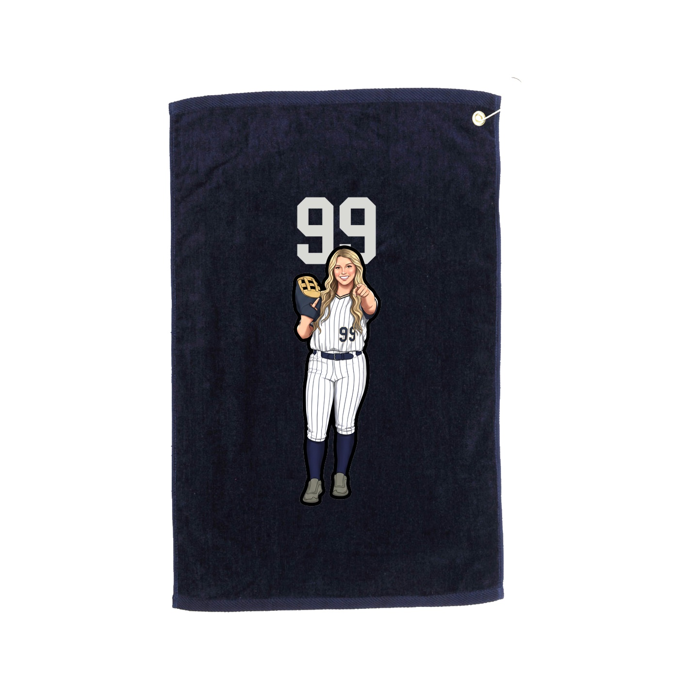 Golf Towel — Number Top in Navy