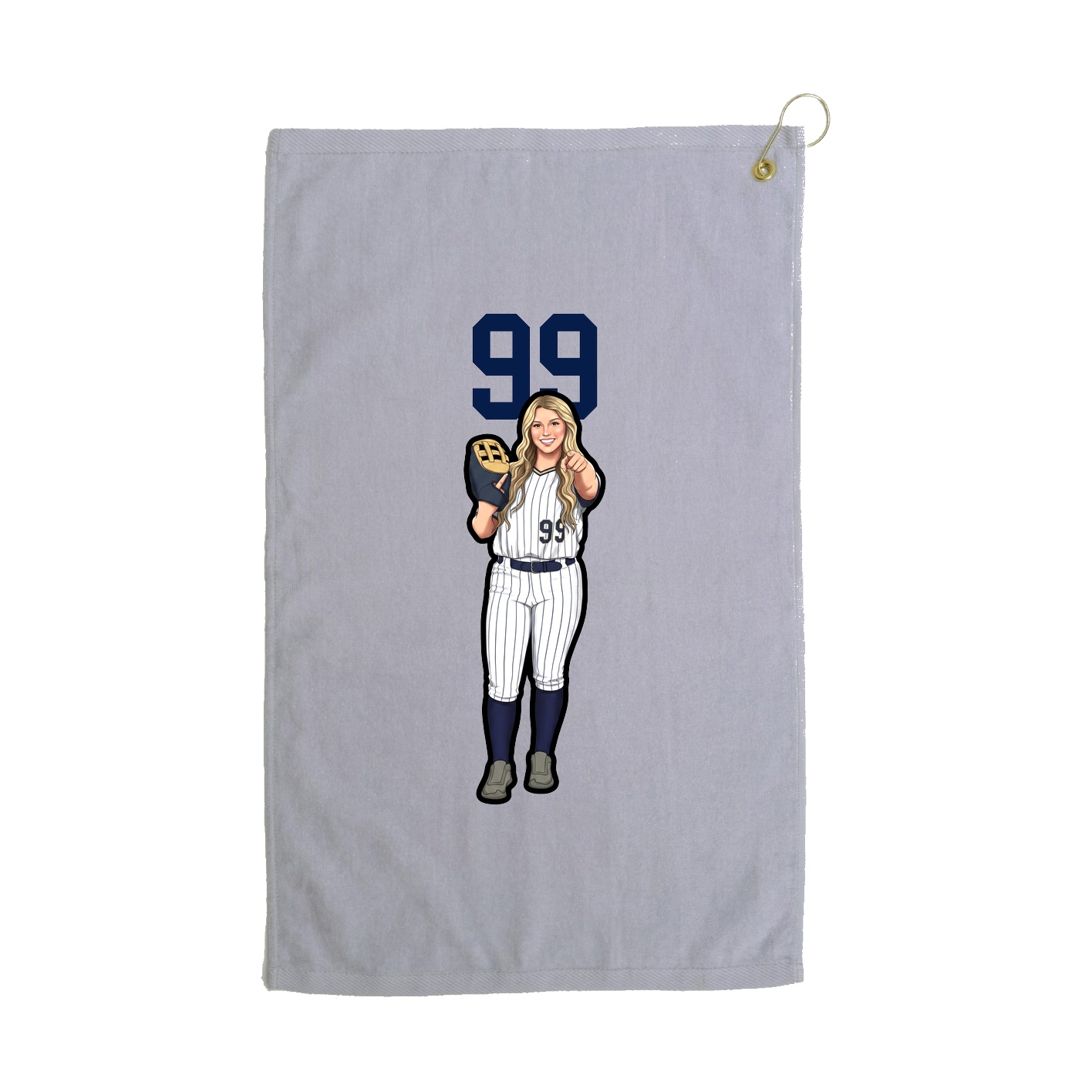 Golf Towel — Number Top in Grey