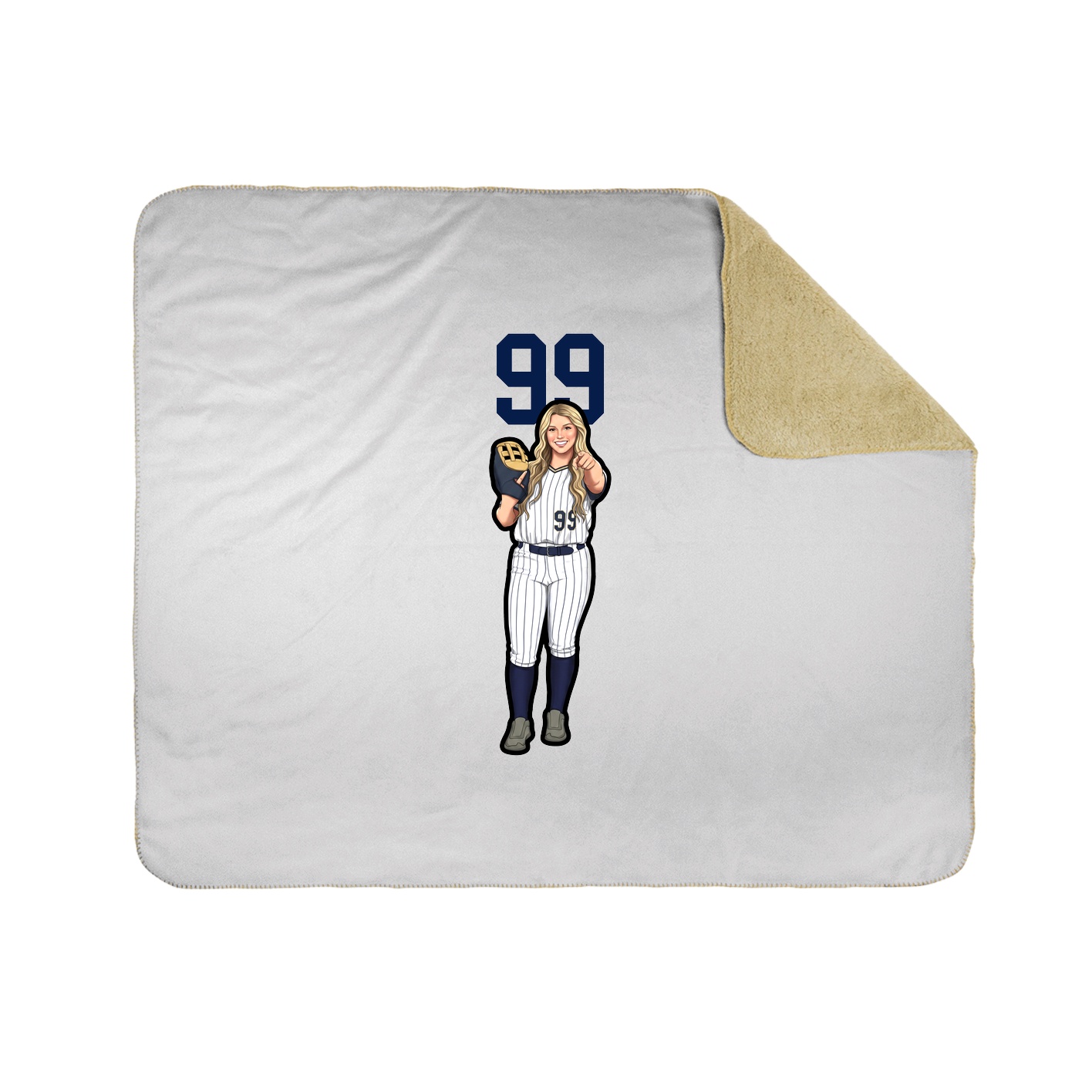 Throw Blanket — Number Top in White