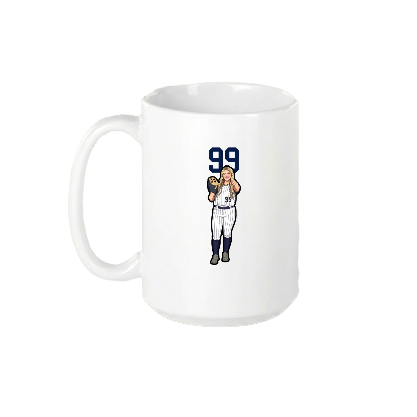 15oz Coffee Mug — Number Top in White