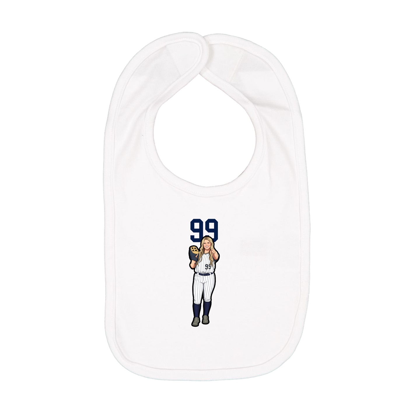 Infant Bib — Number Top in White