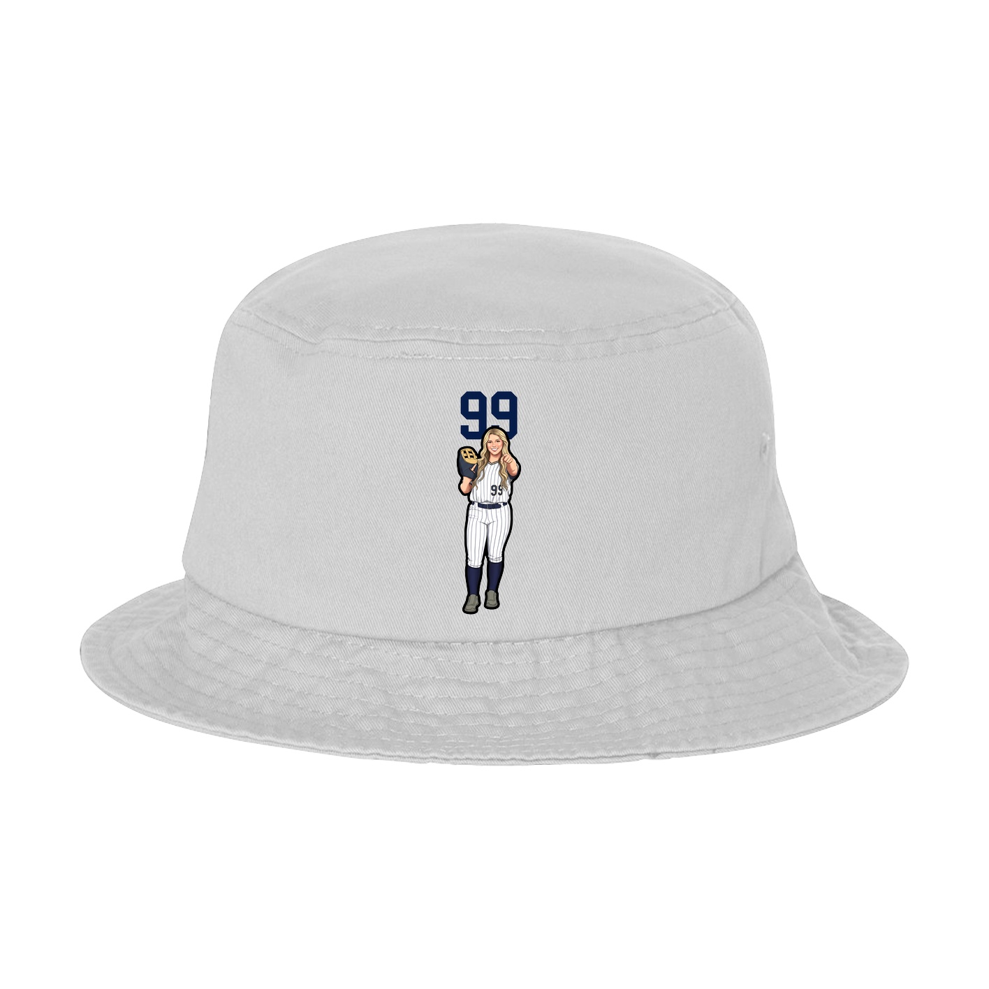 Bucket Cap — Number Top in White