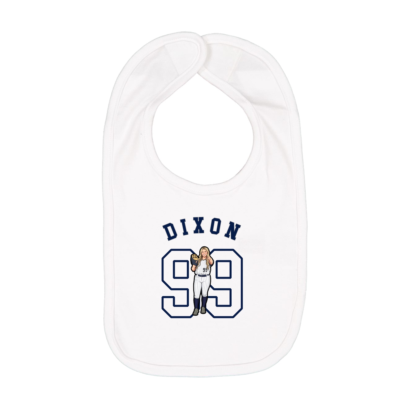 Infant Bib — Shirsey Arch in White