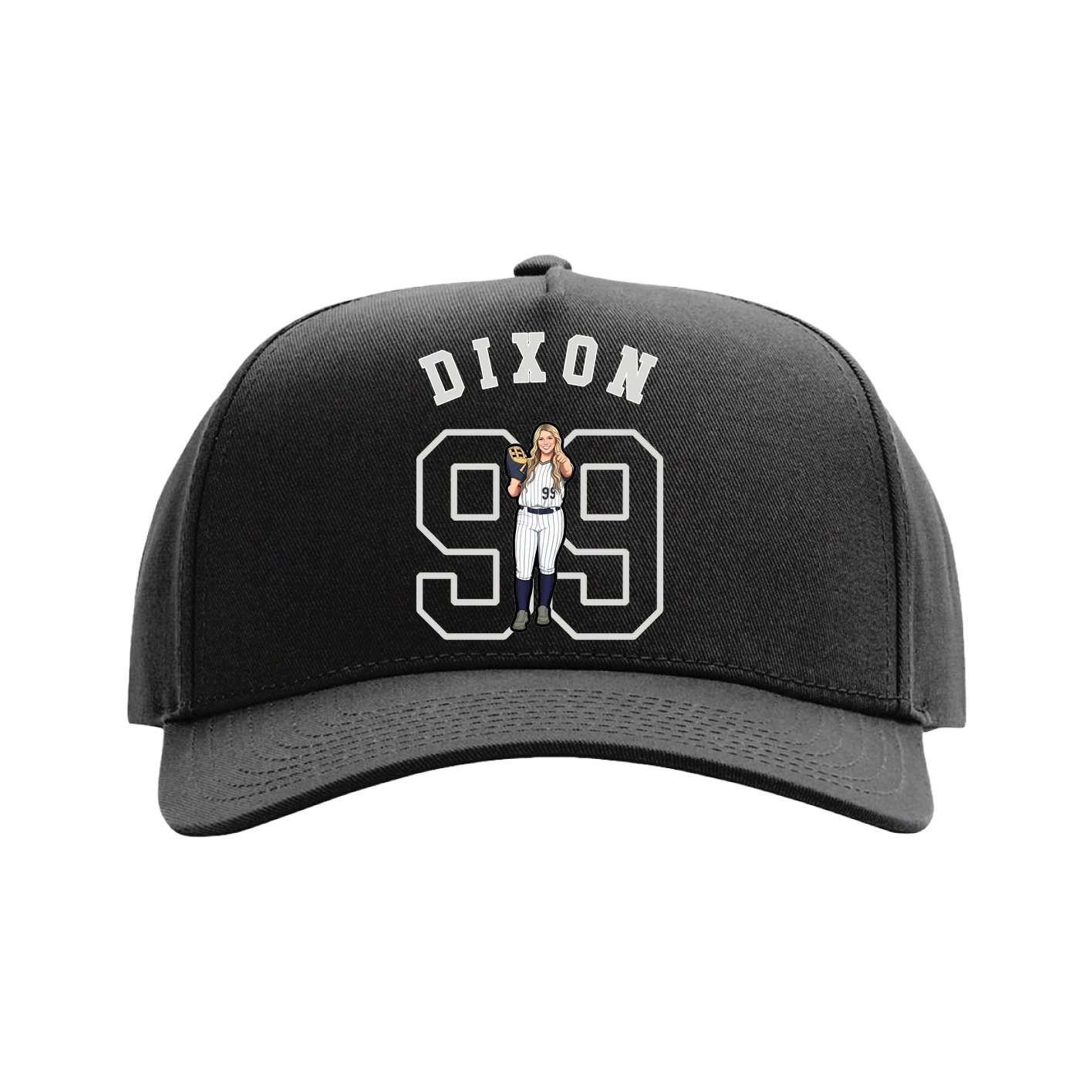 Full Fabric Five-Panel Champ Cap — Shirsey Arch in Black