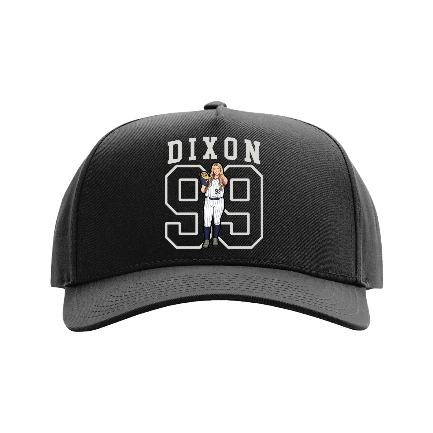 Full Fabric Five-Panel Champ Cap — Shirsey in Black