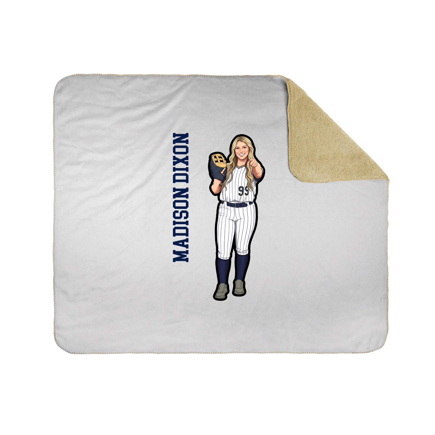 Throw Blanket — Name Vertical in White
