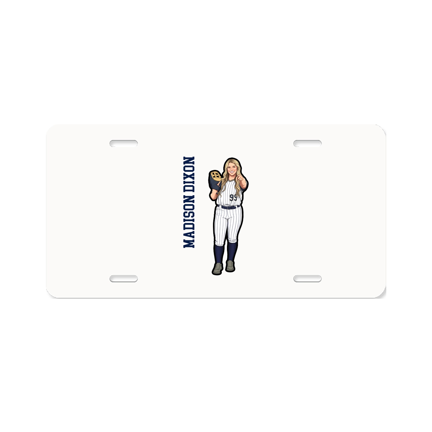 License Plate — Name Vertical in Classic