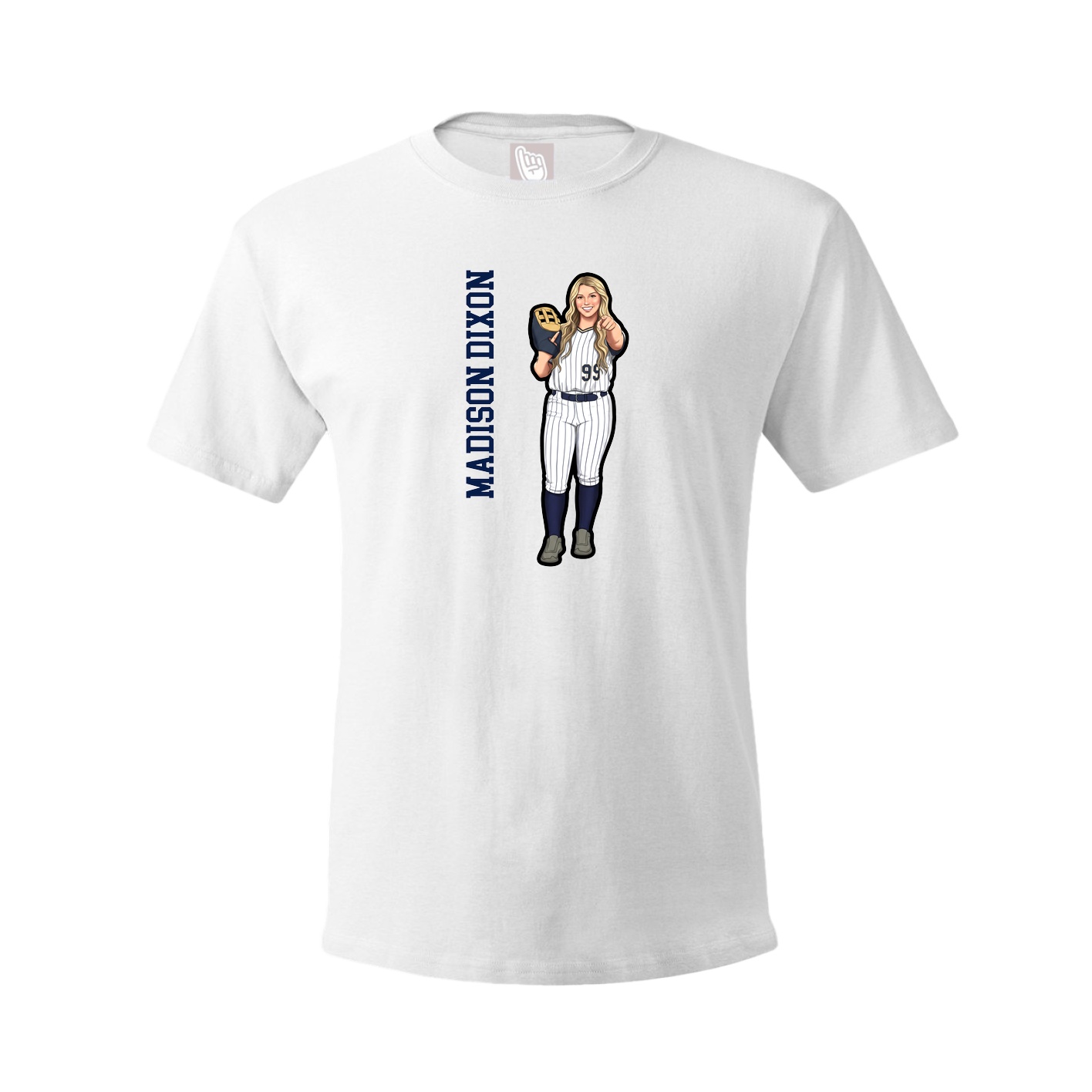 Tee — Name Vertical in White