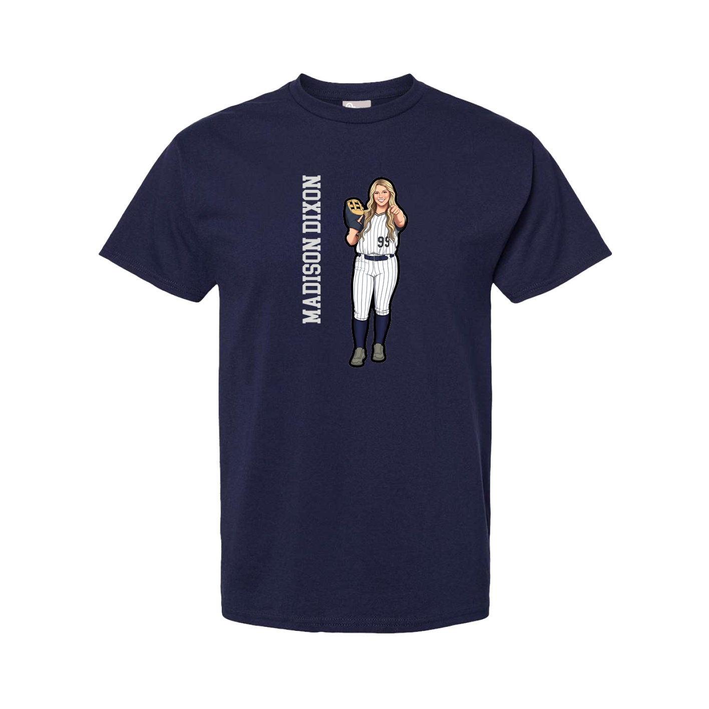 Youth Tee — Name Vertical in Navy