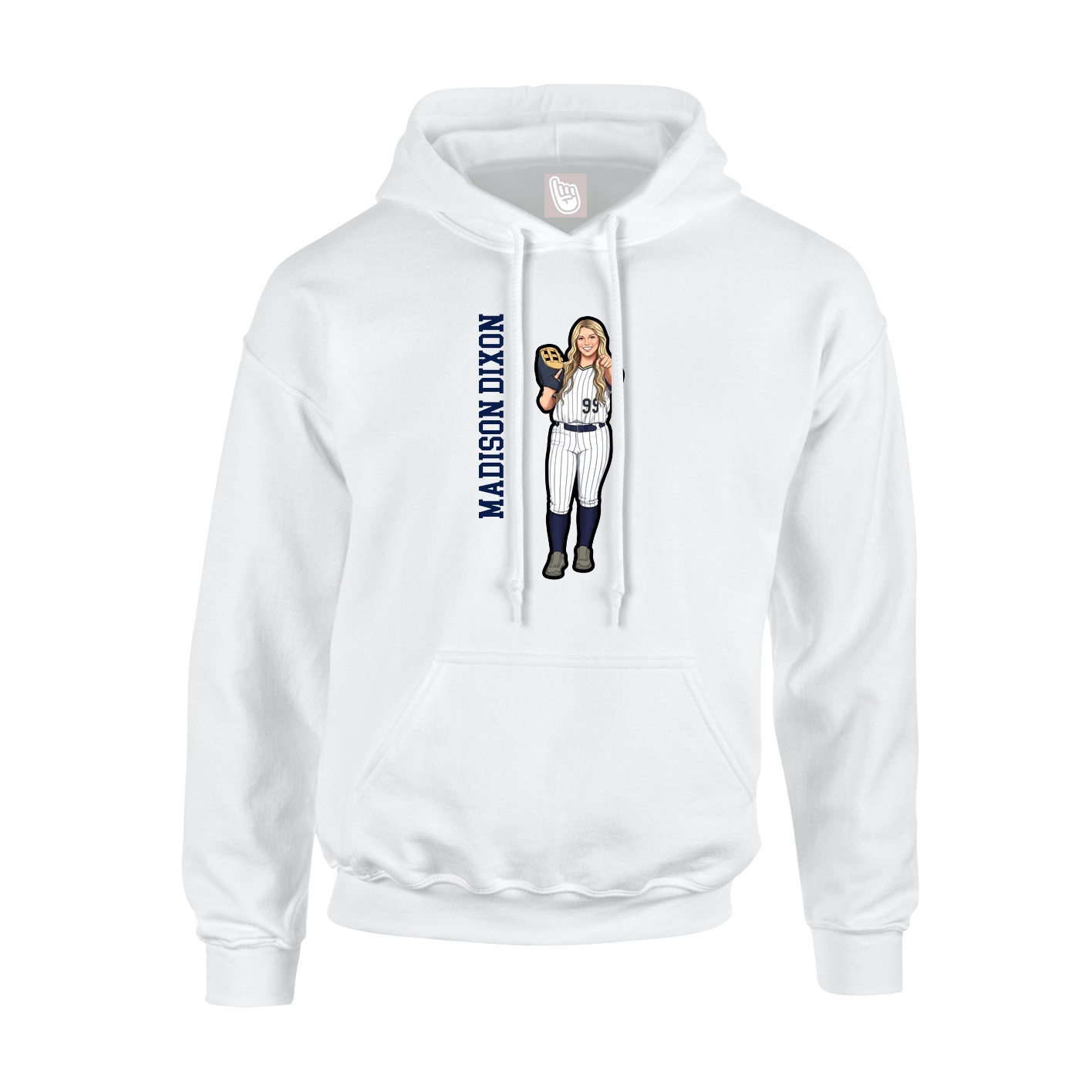 Hoodie — Name Vertical in White