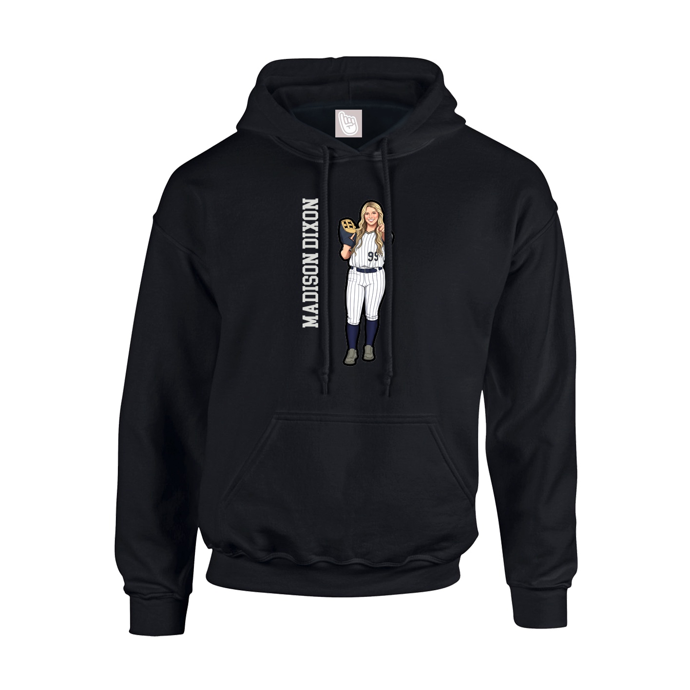 Youth Hoodie — Name Vertical in Black
