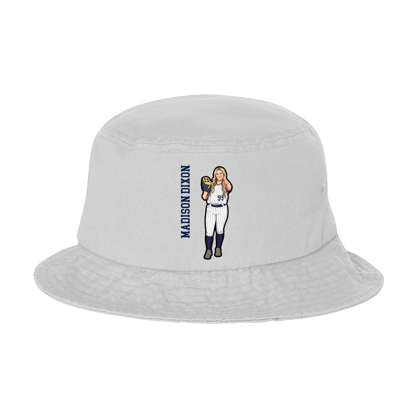 Bucket Cap — Name Vertical in White
