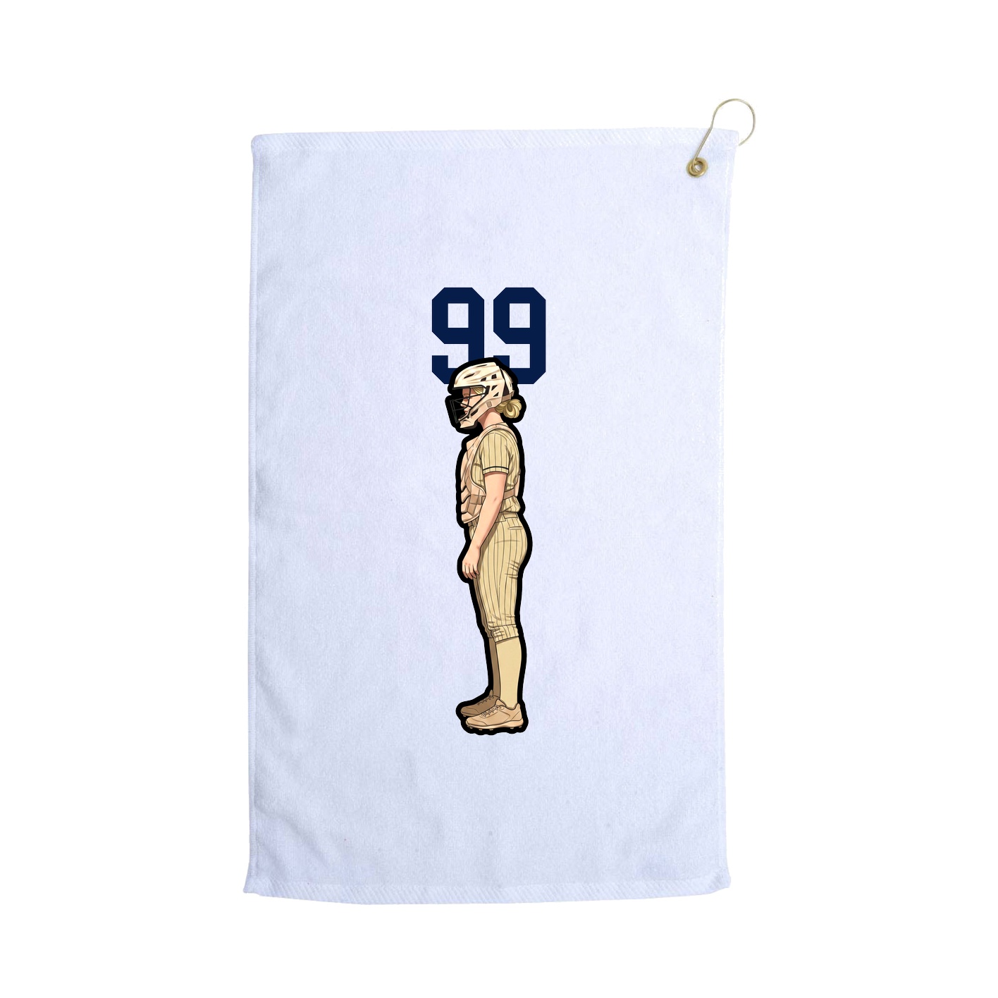 Golf Towel — Number Top in White