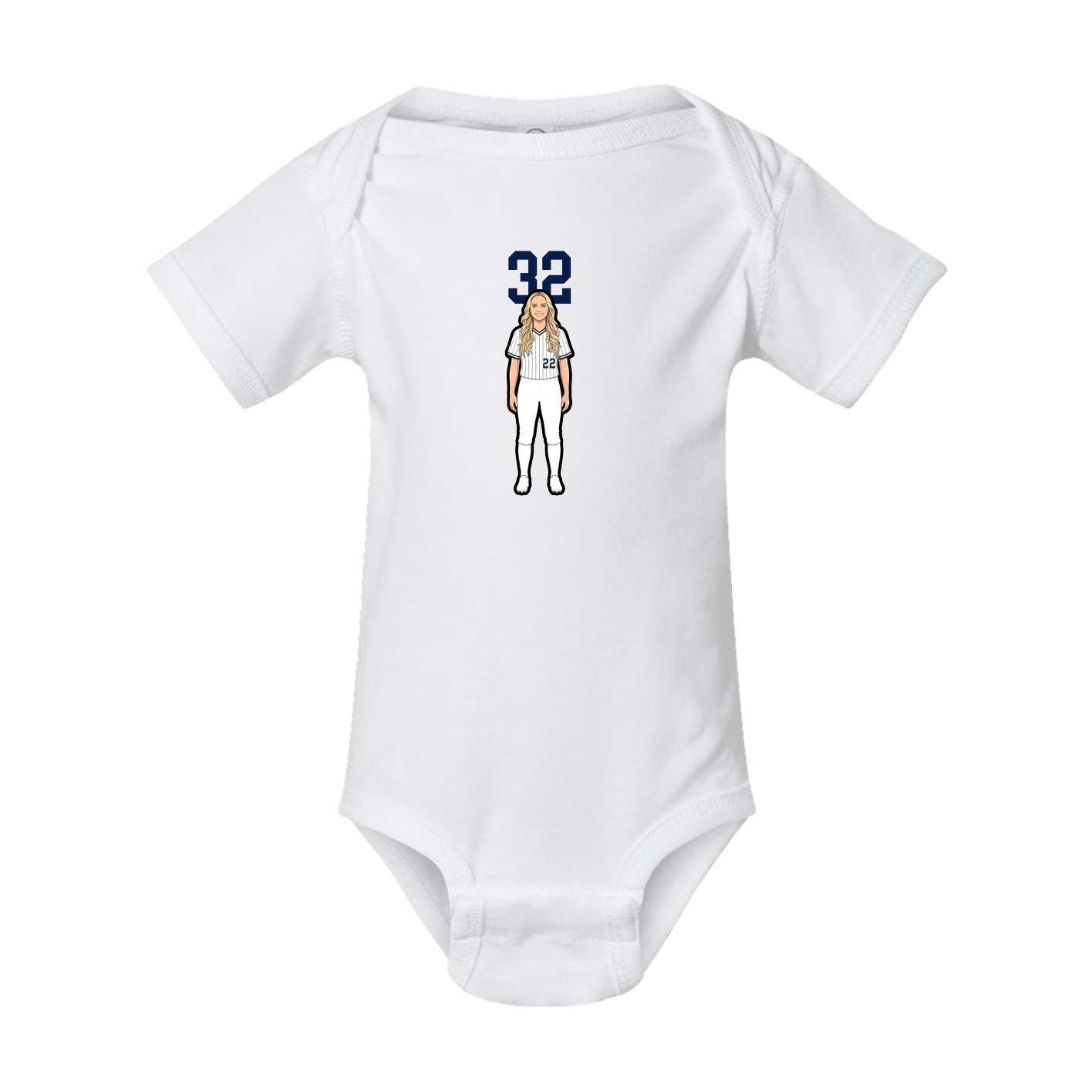 Baby Onesie — Number Top in White