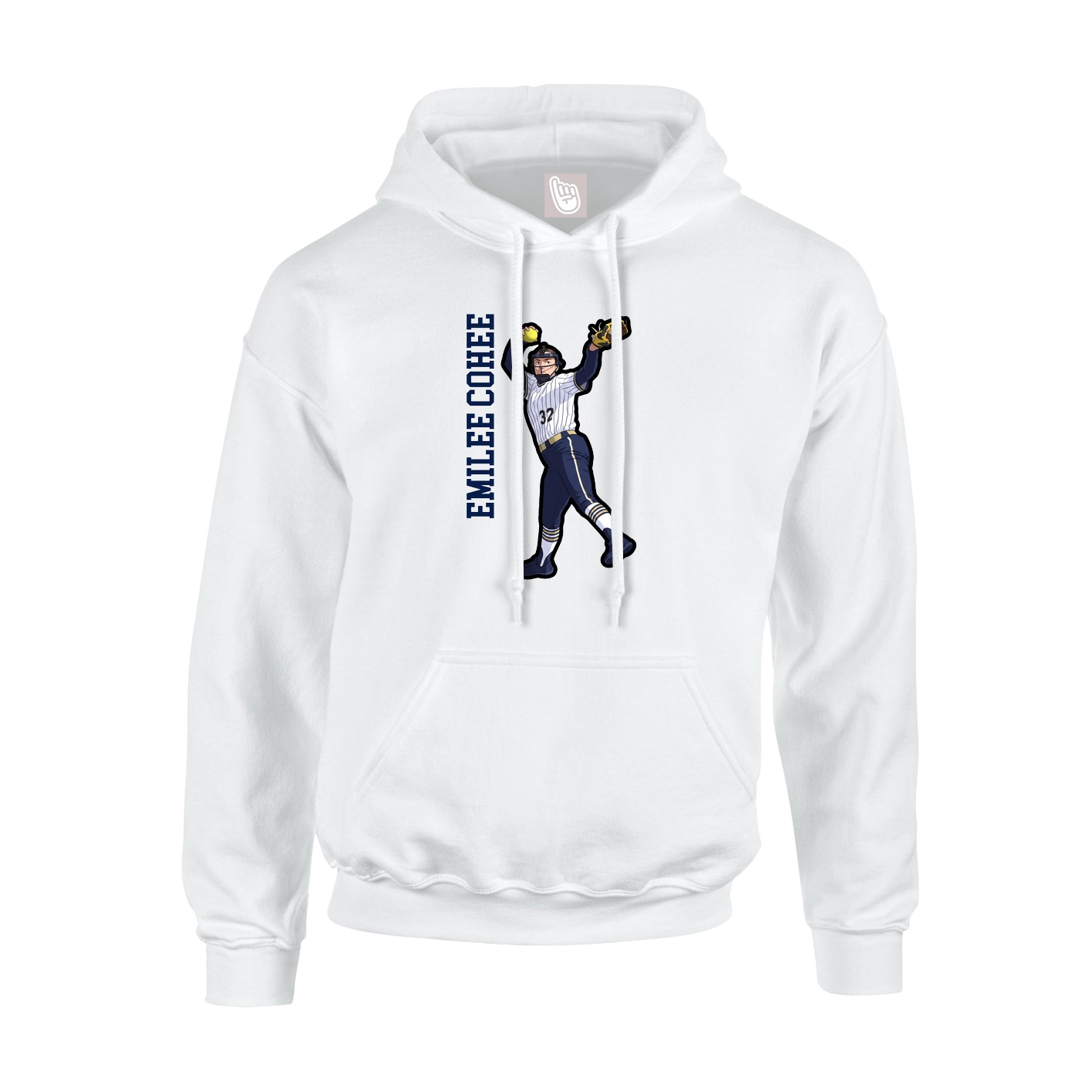 Hoodie — Name Vertical in White