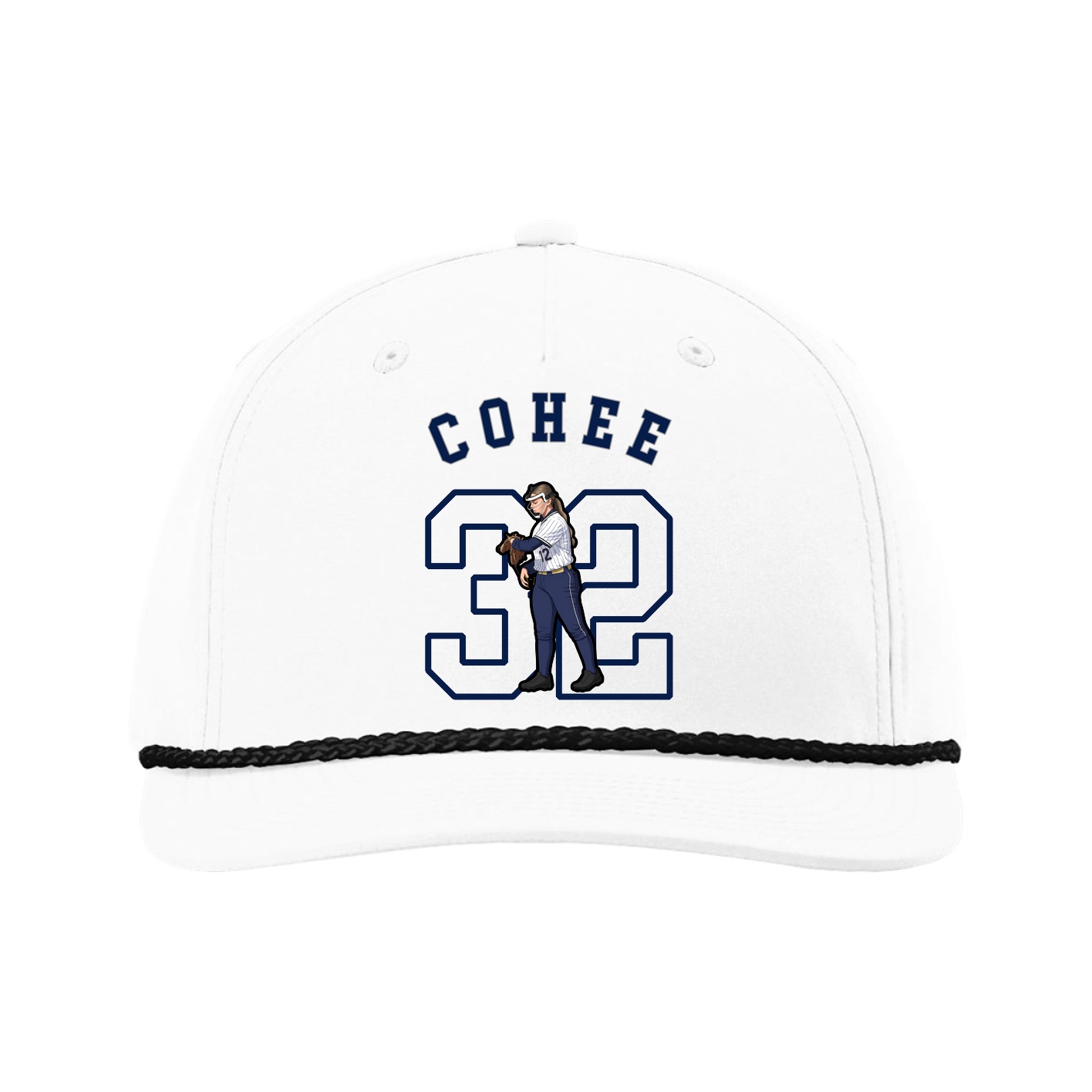 Five-Panel Classic Rope Cap — Shirsey Arch in White