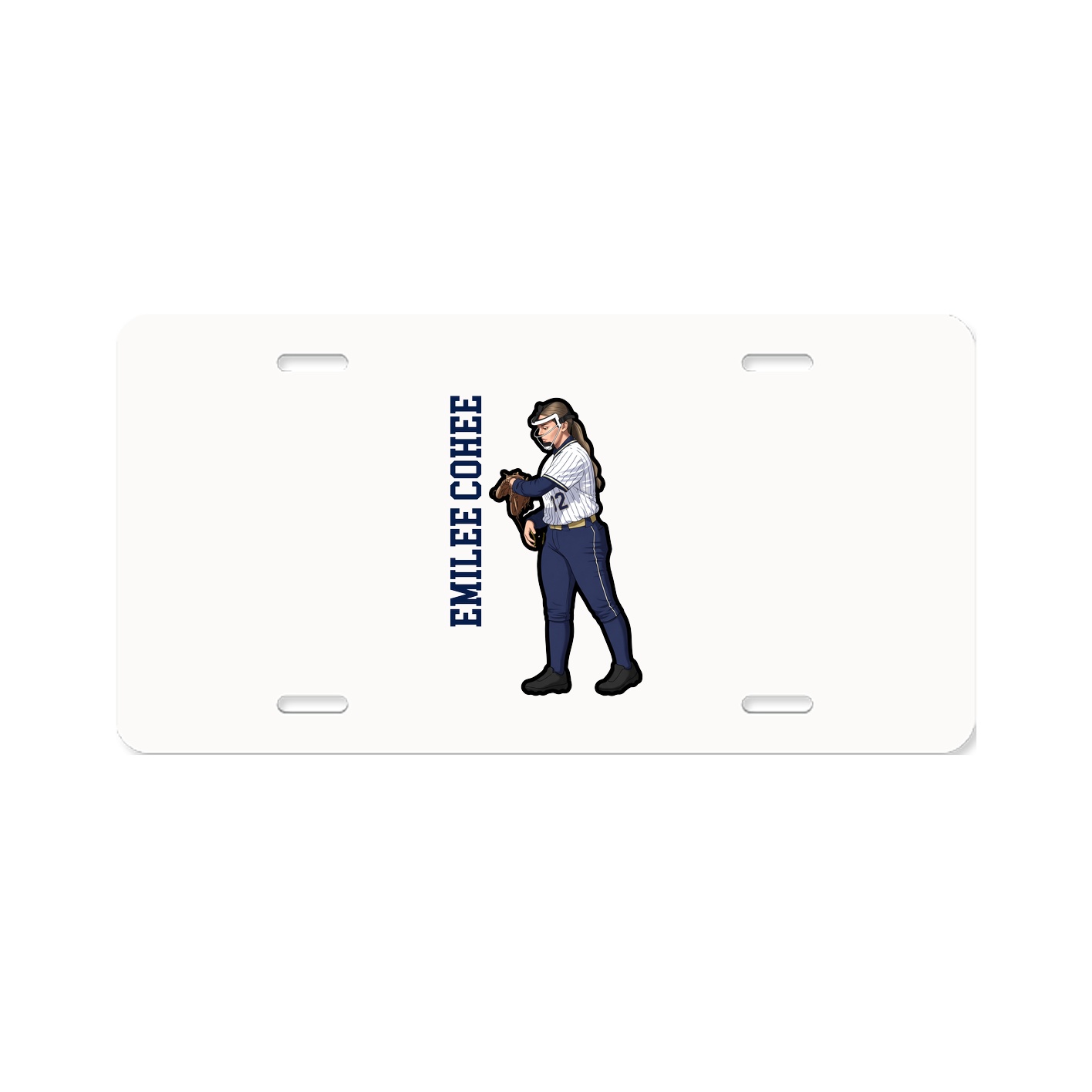 License Plate — Name Vertical in Classic