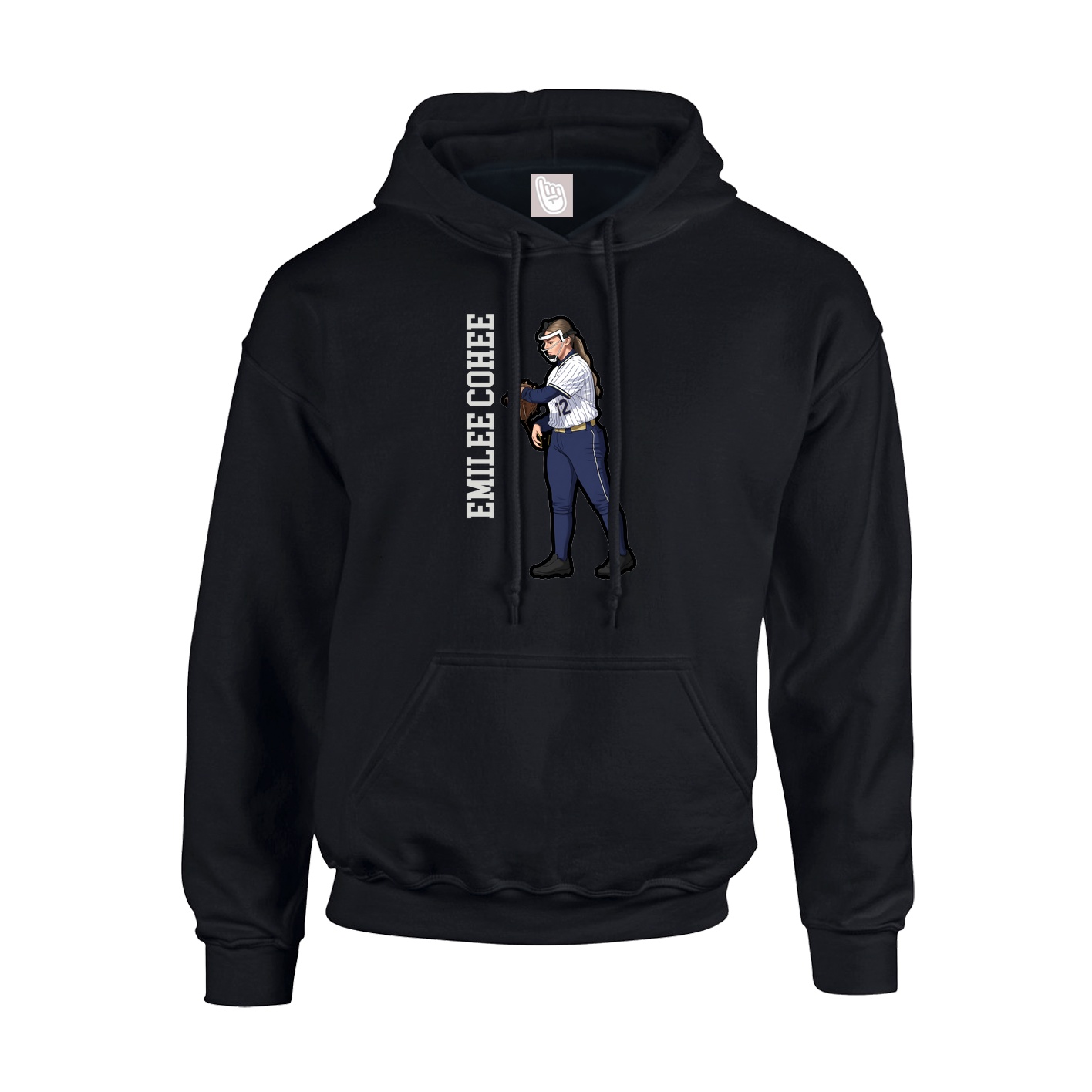Hoodie — Name Vertical in Black