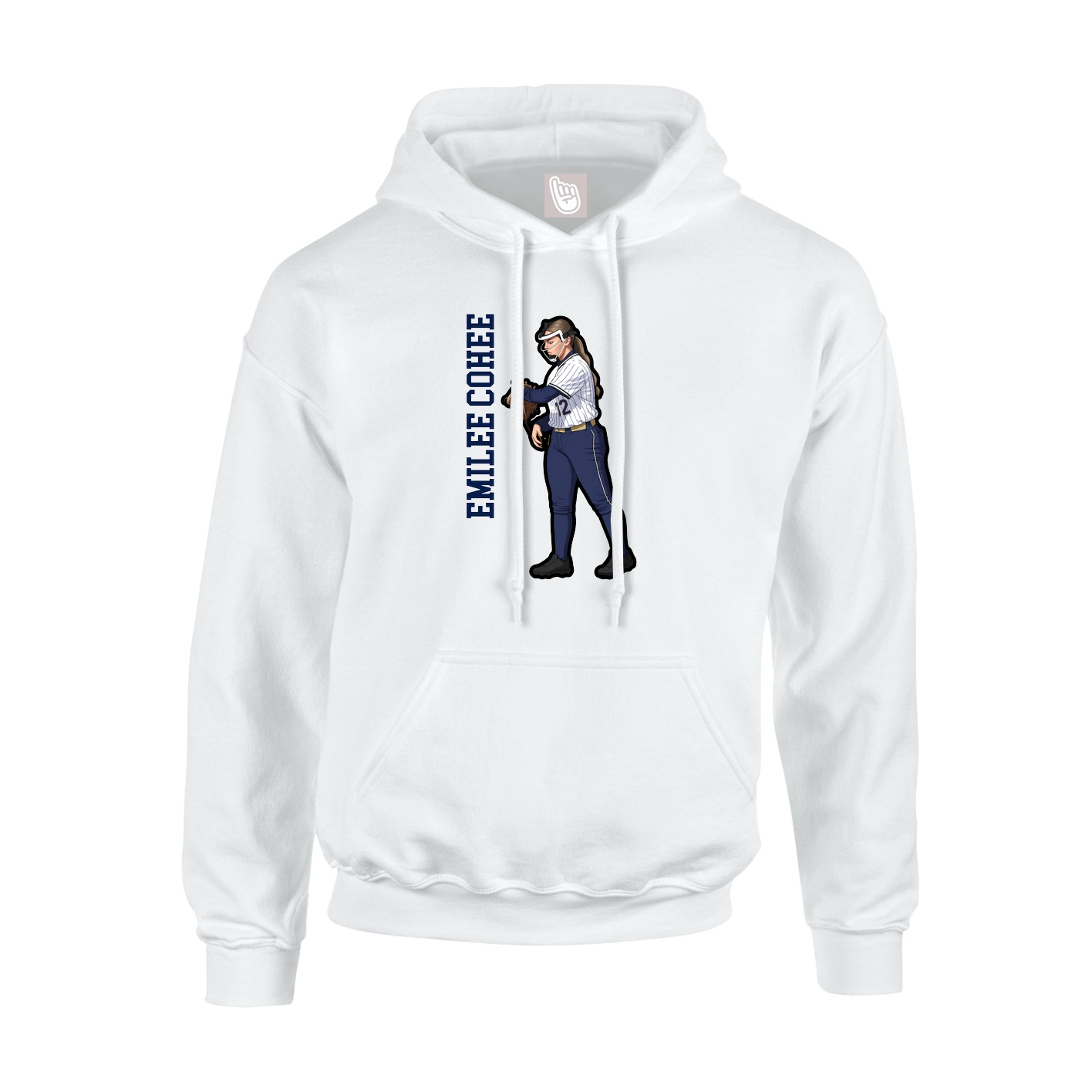 Youth Hoodie — Name Vertical in White