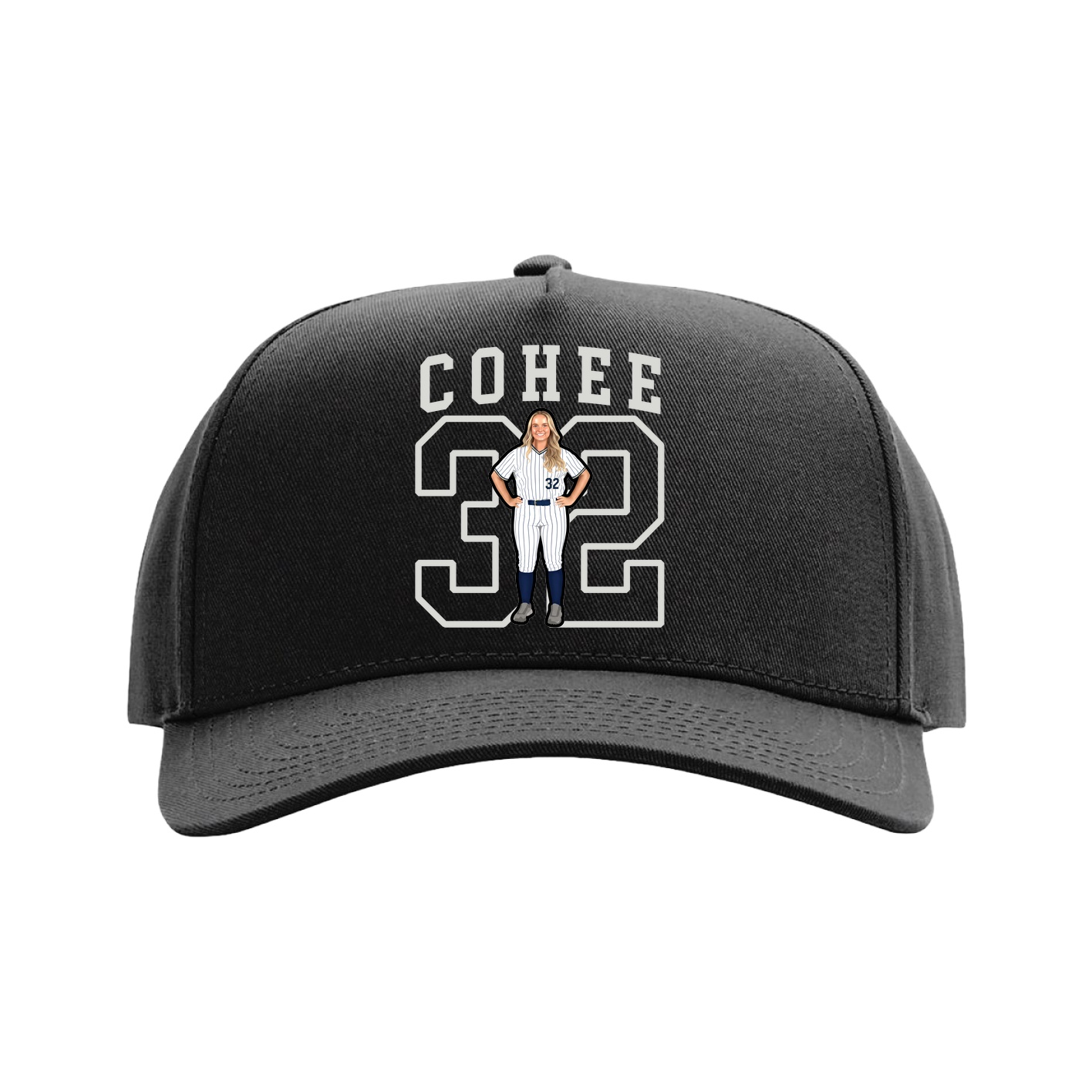 Full Fabric Five-Panel Champ Cap — Shirsey in Black