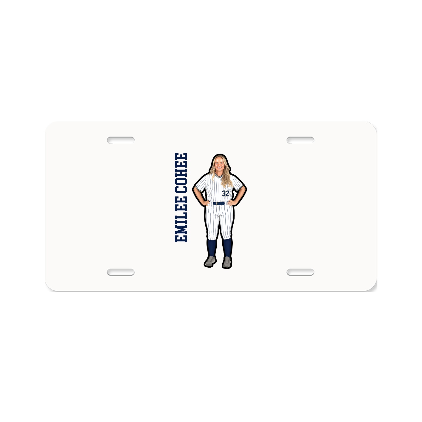 License Plate — Name Vertical in Classic