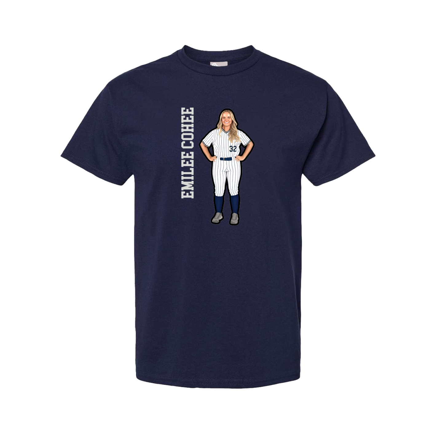 Youth Tee — Name Vertical in Navy