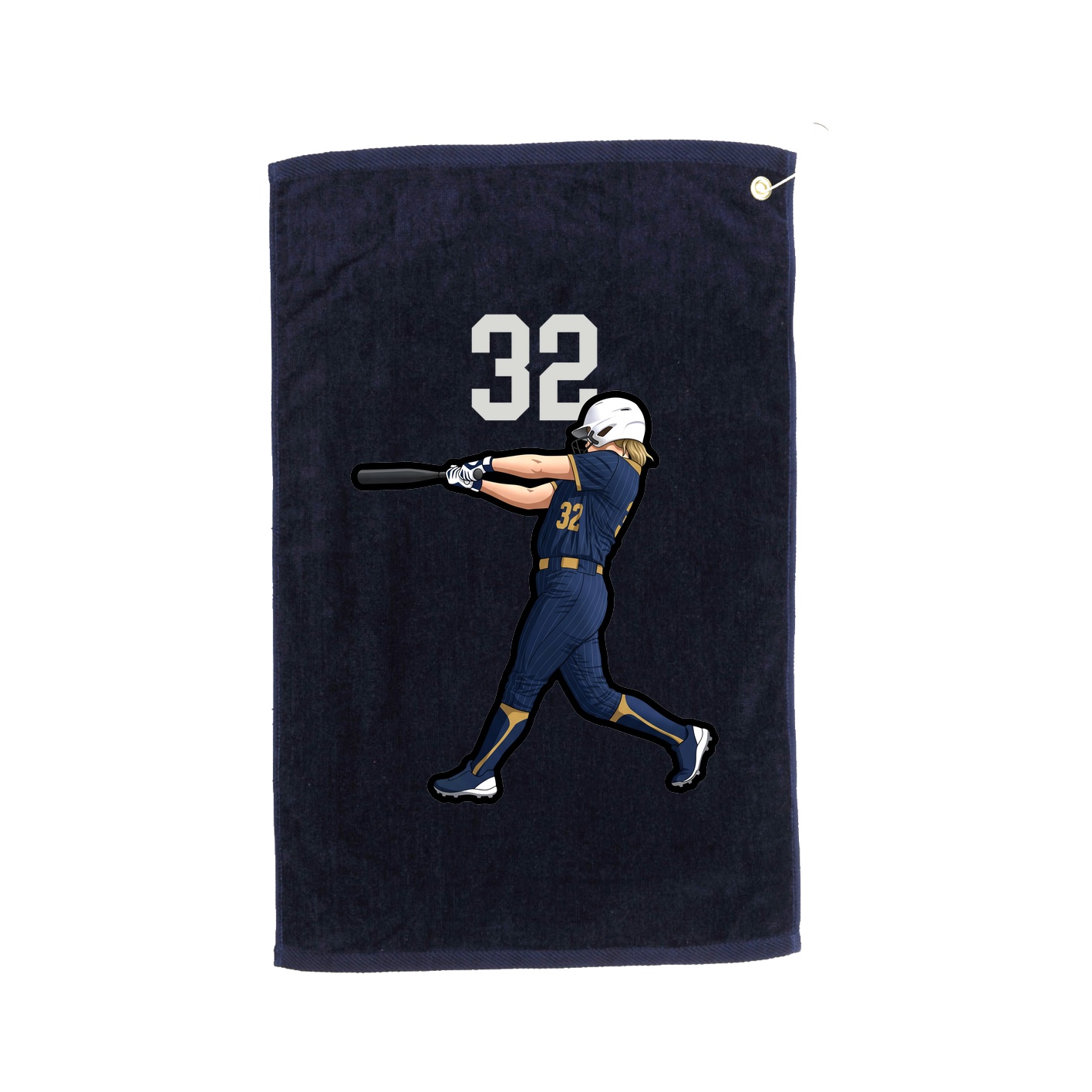 Golf Towel — Number Top in Navy