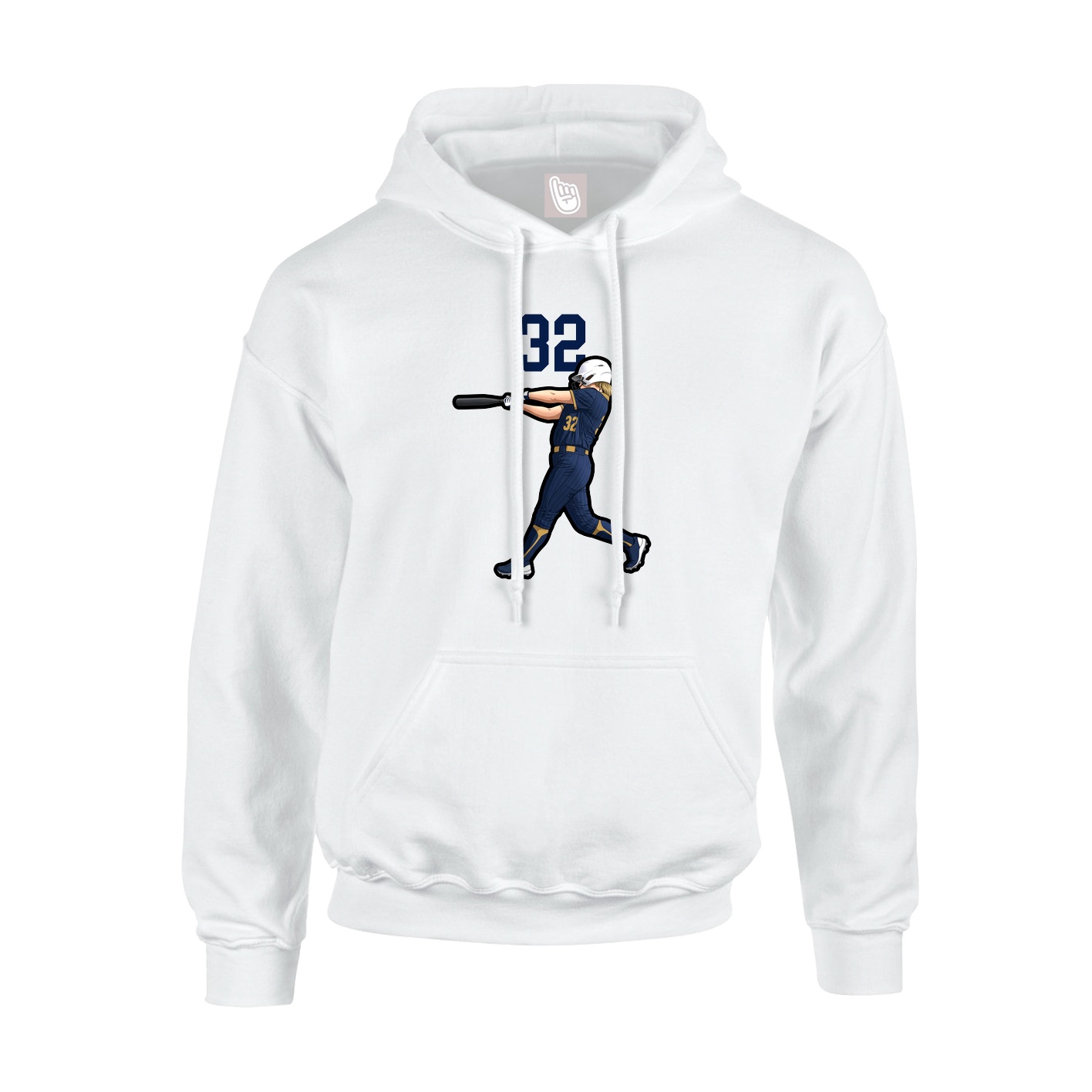 Hoodie — Number Top in White
