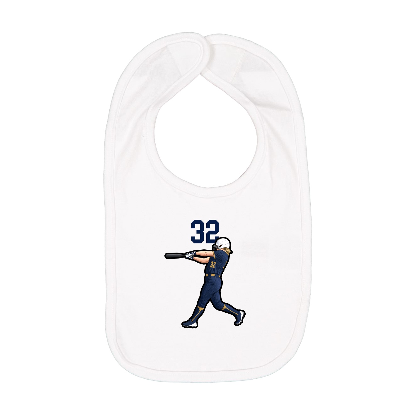 Infant Bib — Number Top in White