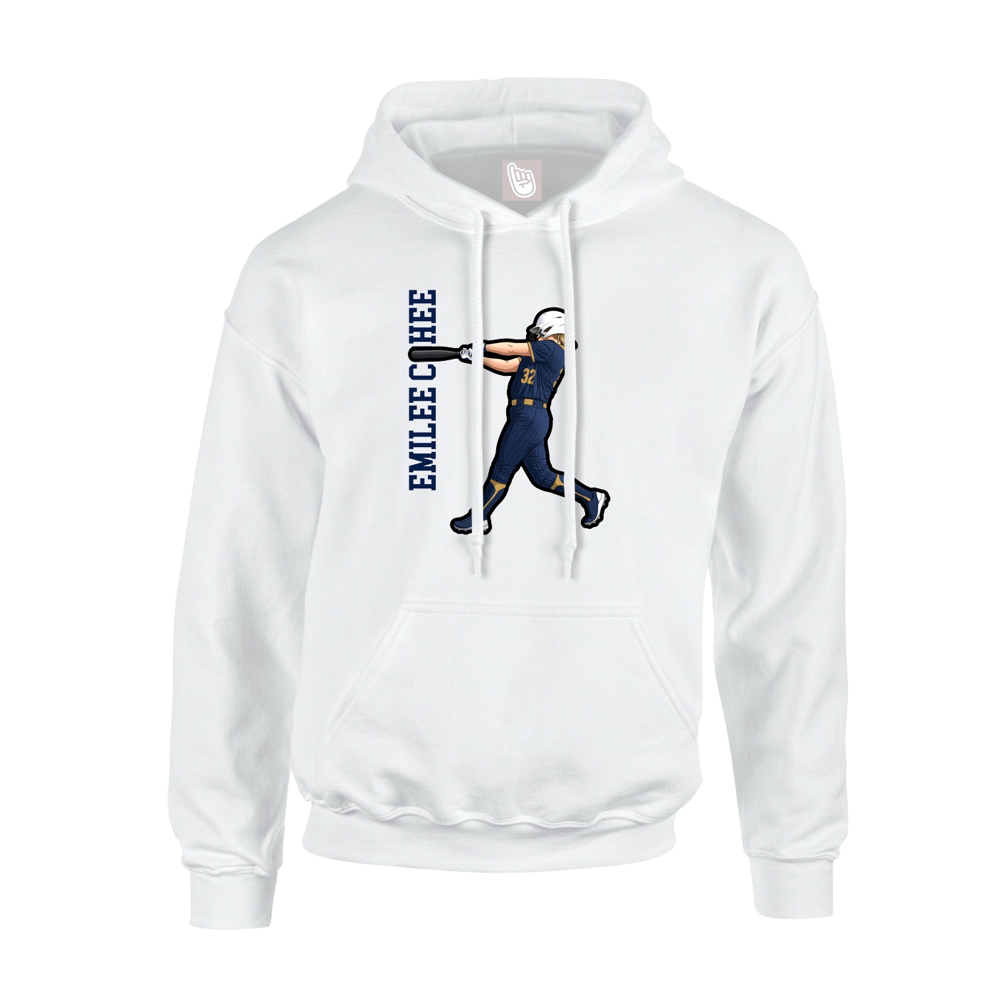 Youth Hoodie — Name Vertical in White