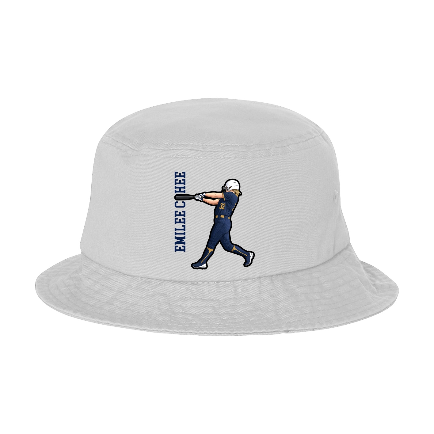 Bucket Cap — Name Vertical in White