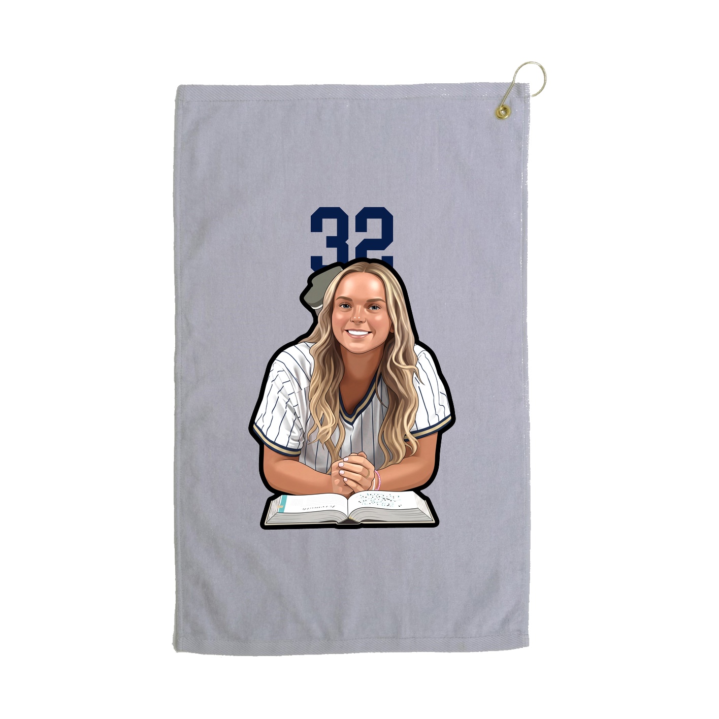 Golf Towel — Number Top in Grey