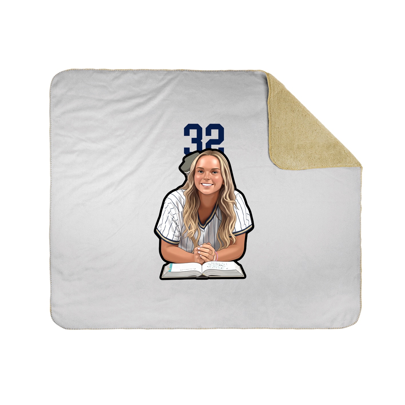 Throw Blanket — Number Top in White
