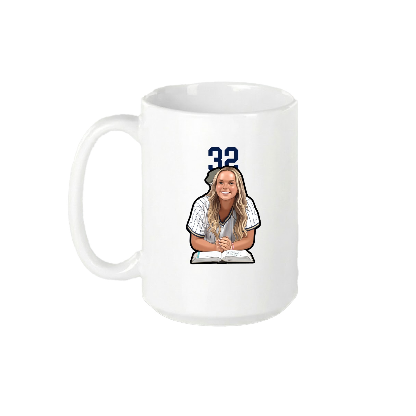 15oz Coffee Mug — Number Top in White