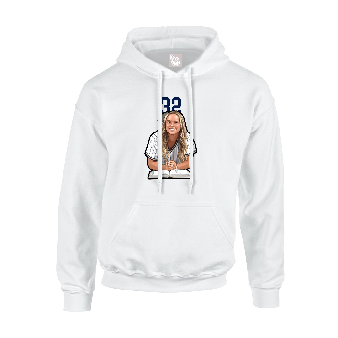 Hoodie — Number Top in White