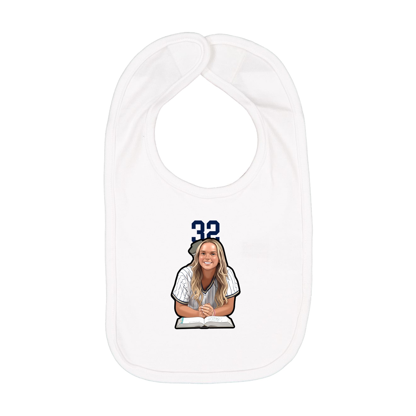 Infant Bib — Number Top in White