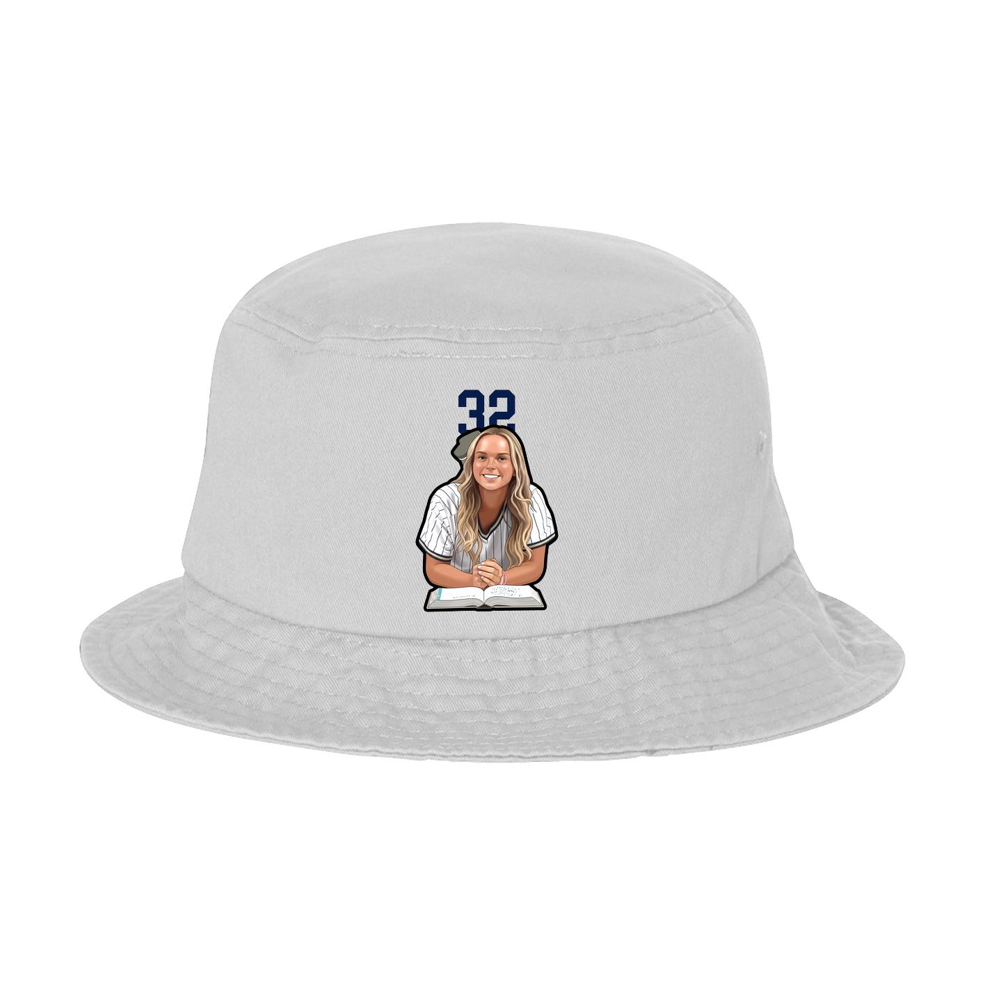 Bucket Cap — Number Top in White