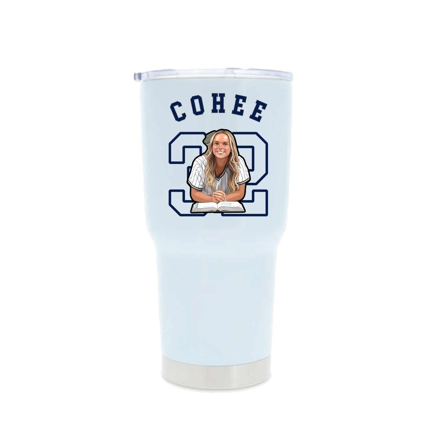 30oz Stainless Steel Tumbler — Shirsey Arch in White