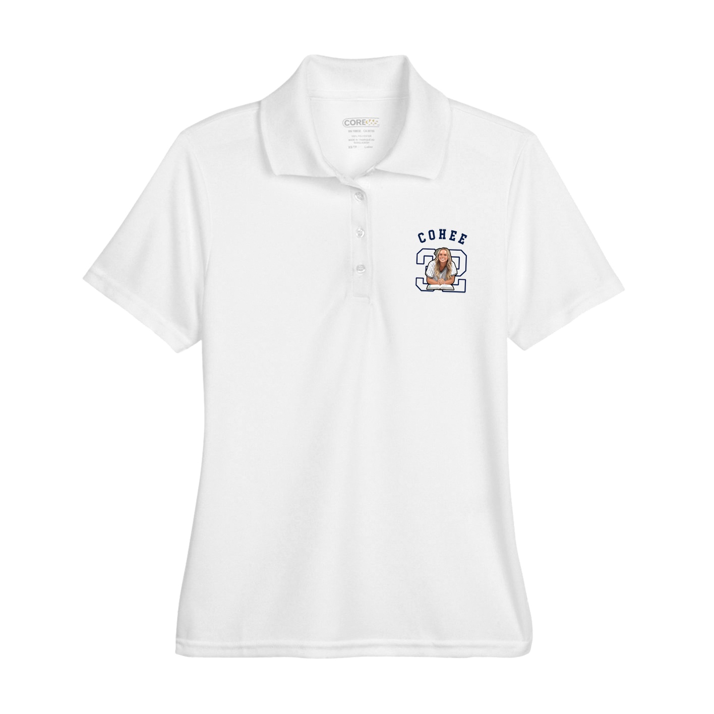 Womens Performance Polo — Shirsey Arch in White