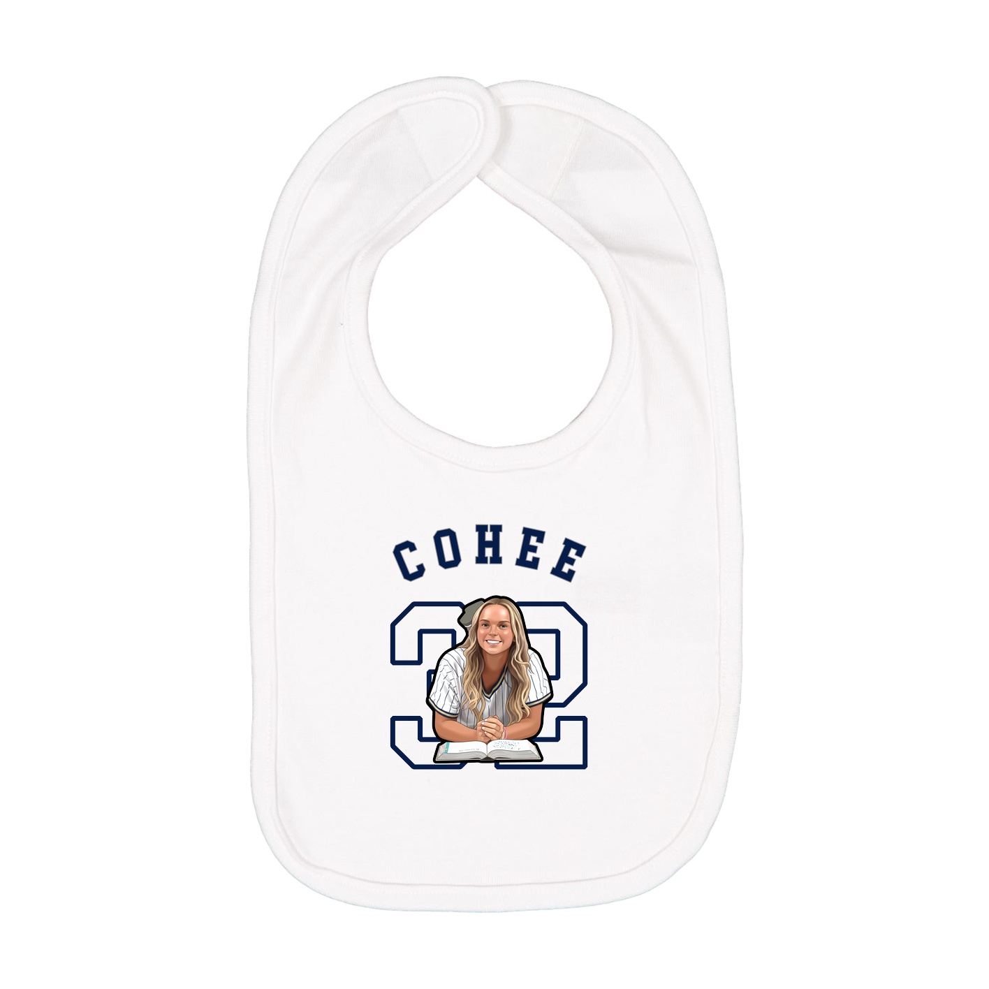 Infant Bib — Shirsey Arch in White