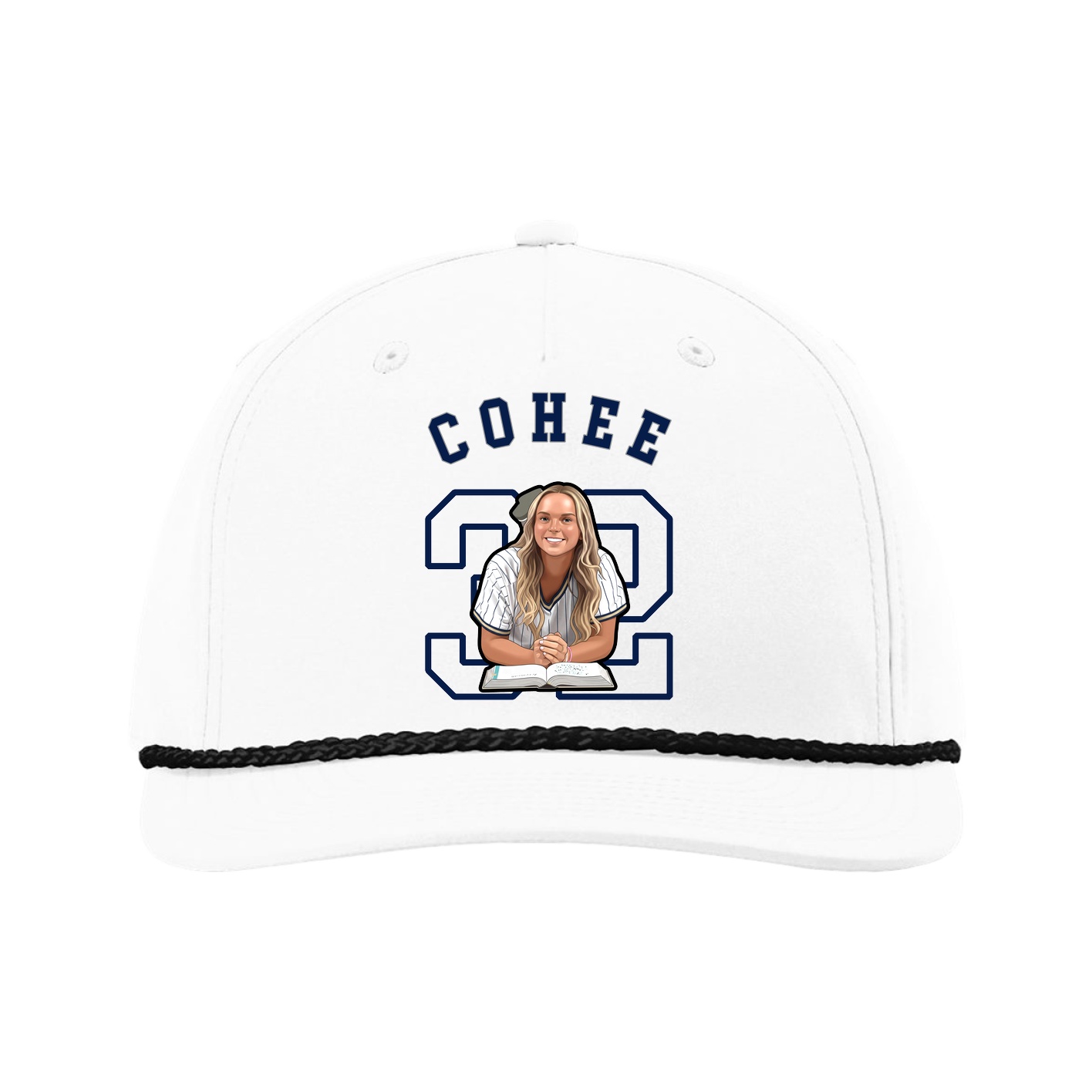 Five-Panel Classic Rope Cap — Shirsey Arch in White