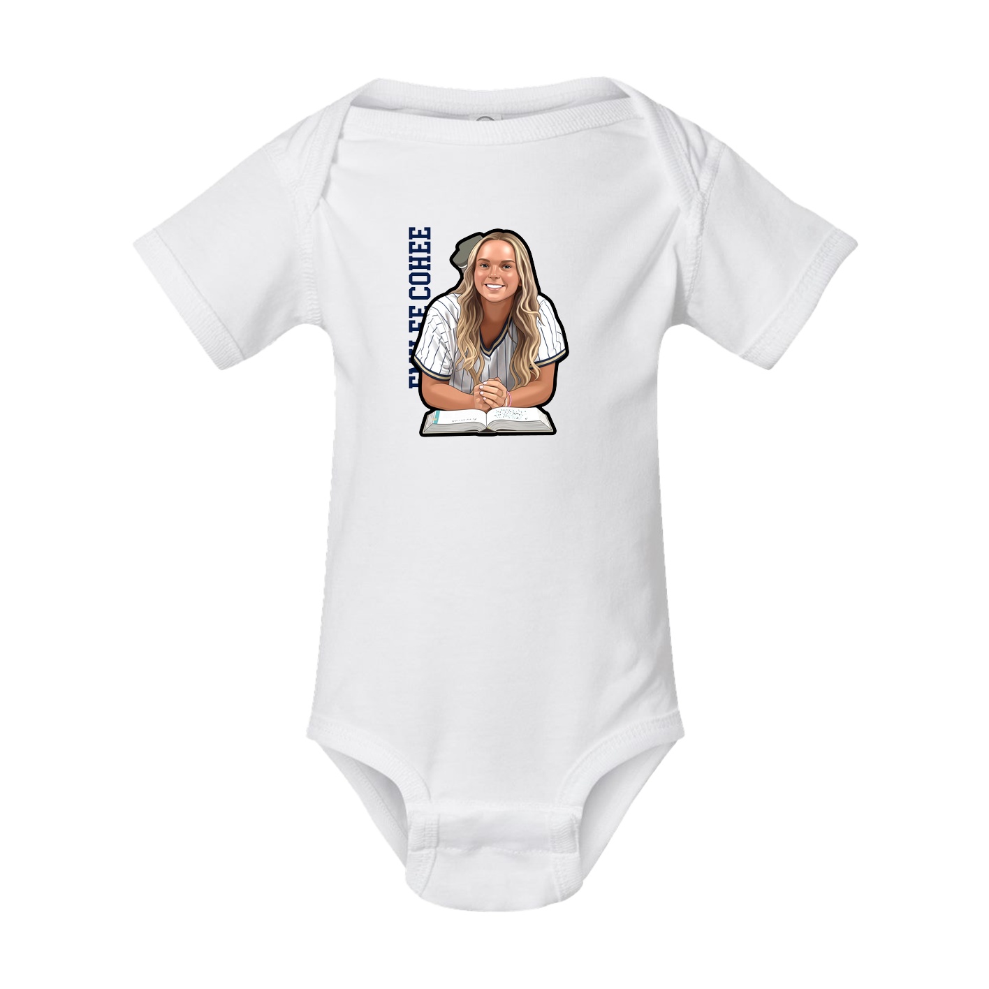Baby Onesie — Name Vertical in White