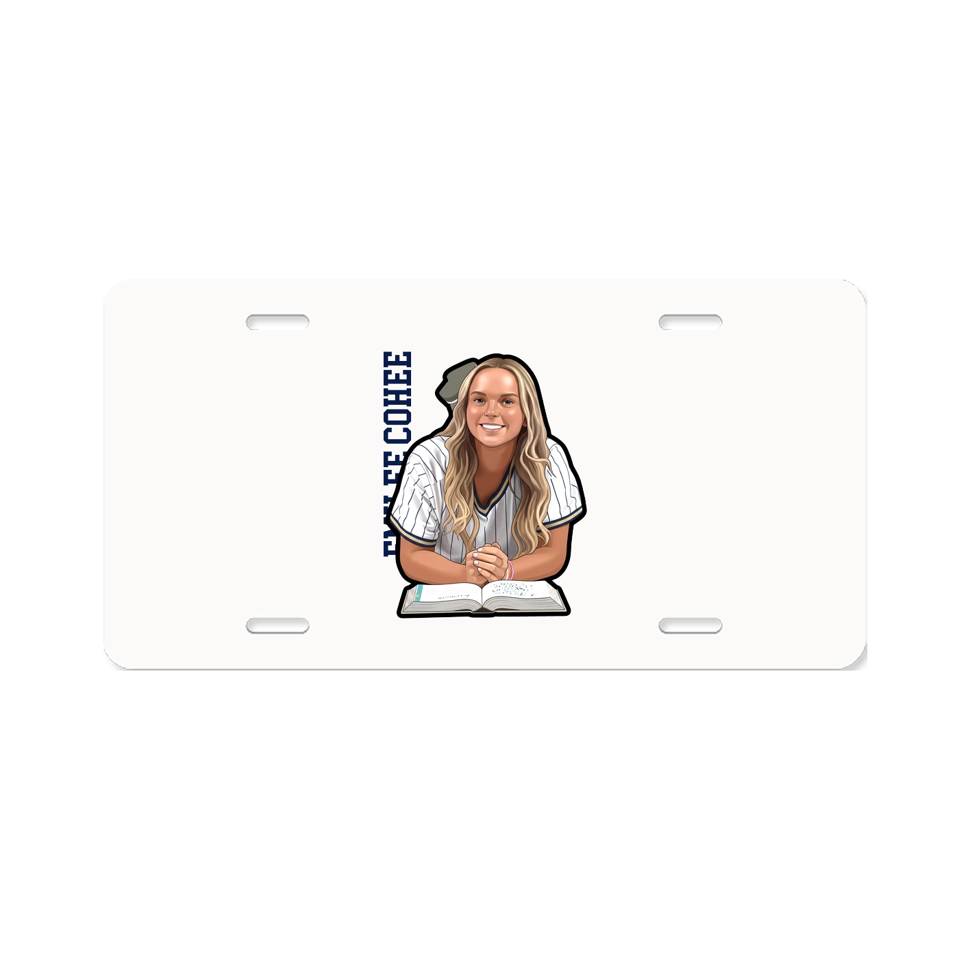 License Plate — Name Vertical in Classic