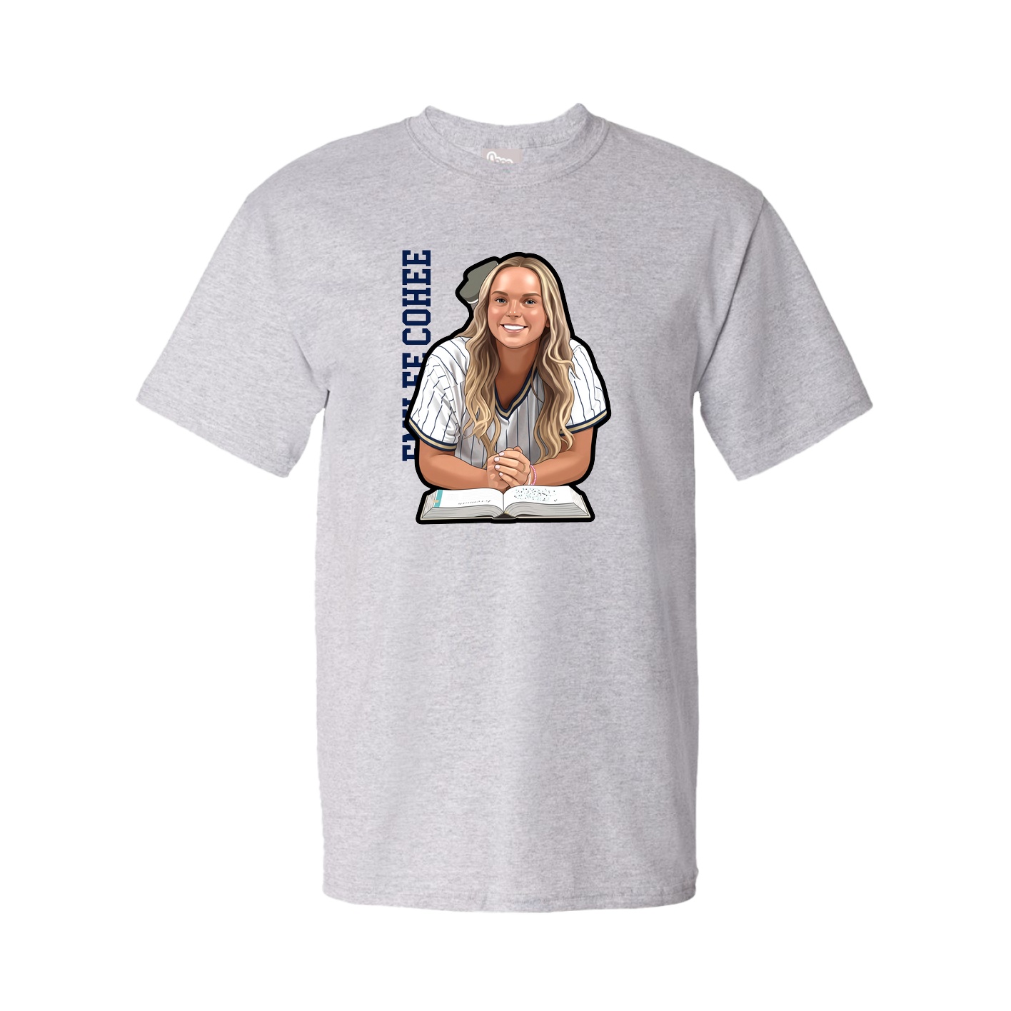 Youth Tee — Name Vertical in Grey