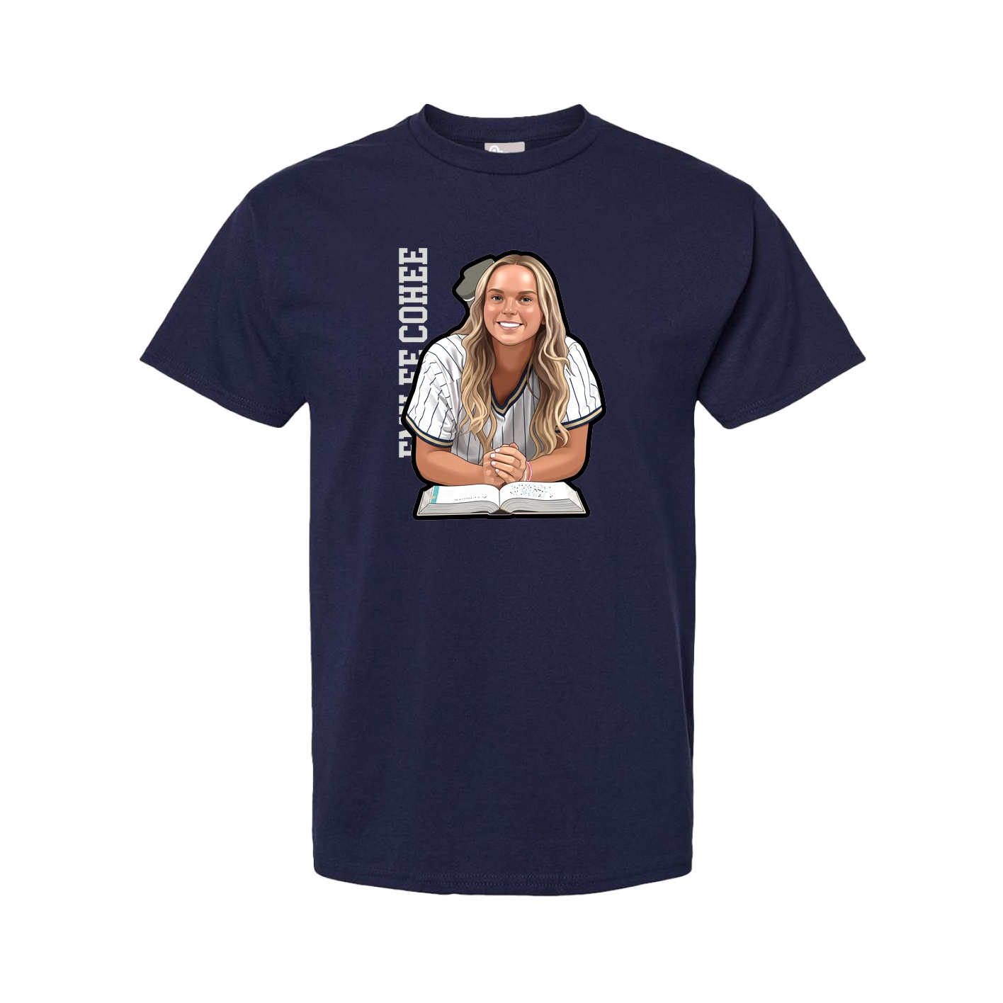 Youth Tee — Name Vertical in Navy