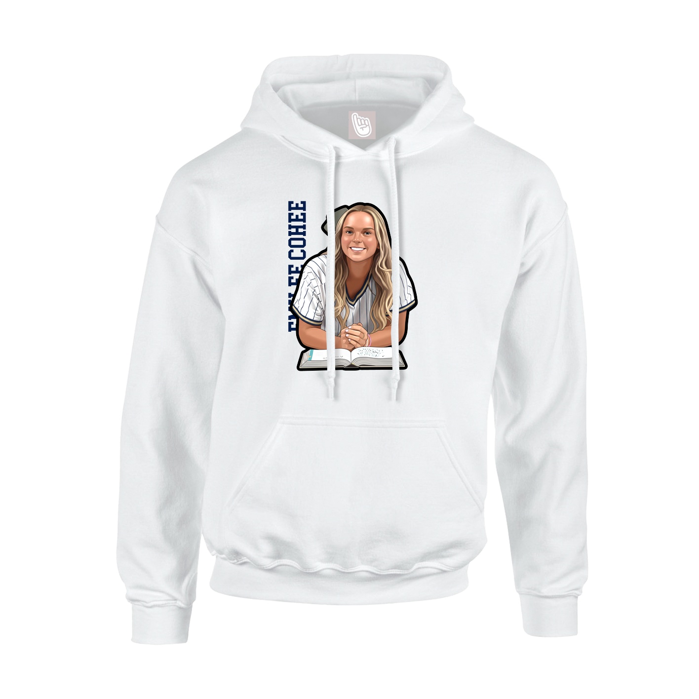 Hoodie — Name Vertical in White