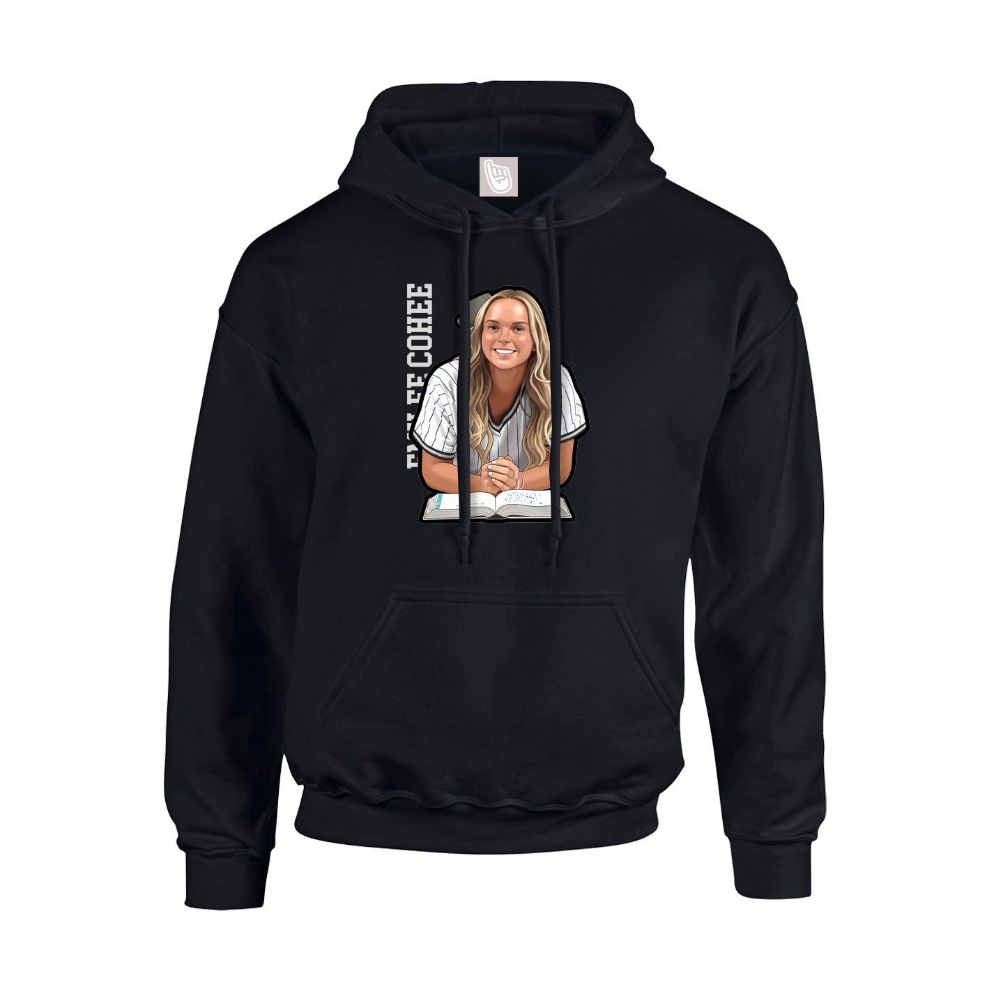 Youth Hoodie — Name Vertical in Black