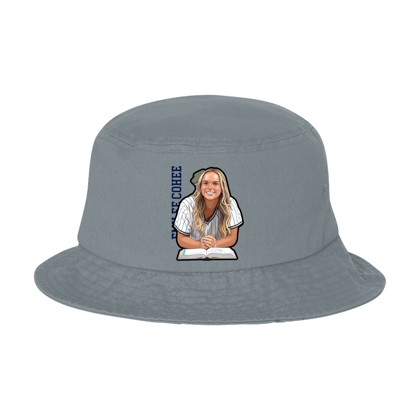 Bucket Cap — Name Vertical in Grey